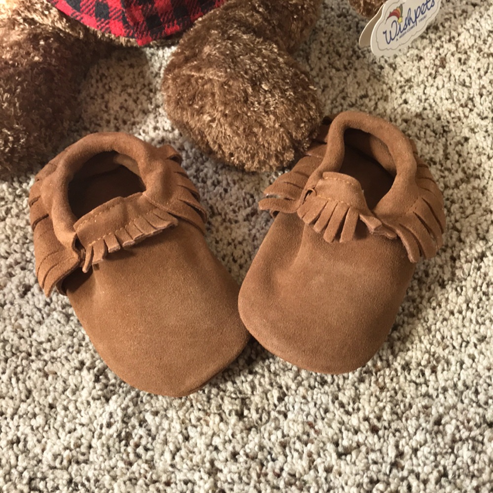 Leather kid moccasins, toddler moccasins